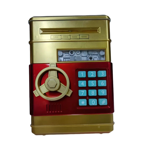 Gold Children's Mini Safe Piggy Bank With Fingerprint And Password Lock Safes