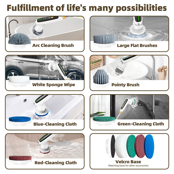 Home Luxury Style Powerful Torque Silent Extendable Smart Sensing Electric Cleaning Brush Cleaning Brushes