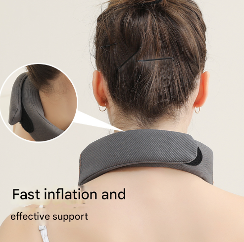 Remote Control Grey Multi Mode Cervical Traction Neck Massager With Heat Therapy Massagers