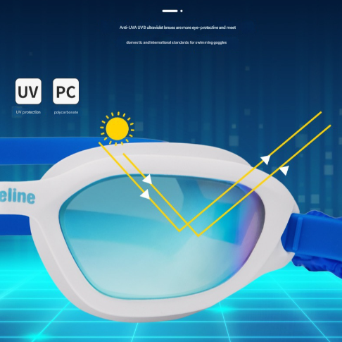 Red Gold Plated White Grey Premium Full View Anti Fog Adult Swim With Wide Frame Design Goggles