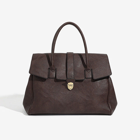 Coffee Brown Spacious Women's Pu Leather Tote Bag With Laptop Compartment Women's Bags & Handbags