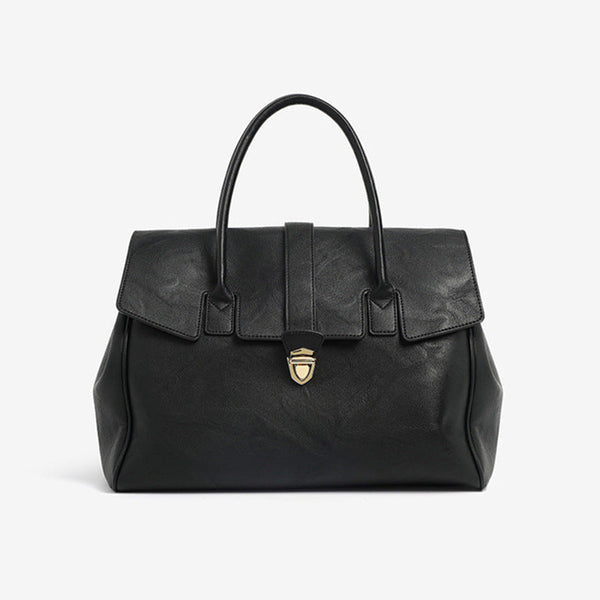 Black Spacious Women's Pu Leather Tote Bag With Laptop Compartment Women's Bags & Handbags