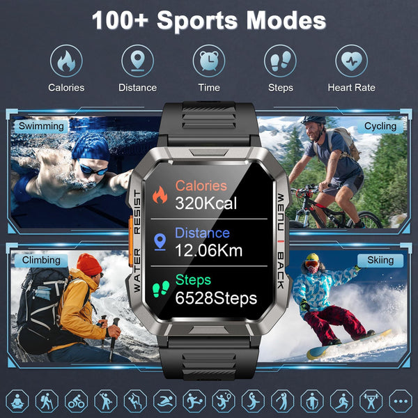 Men's Outdoor Smartwatch With Bluetooth Calling And Flashlight Smart Watches