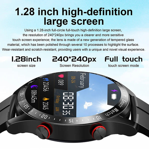 Black Silicone Business Smartwatch With Ecg And Ppg Monitoring Smart Watches