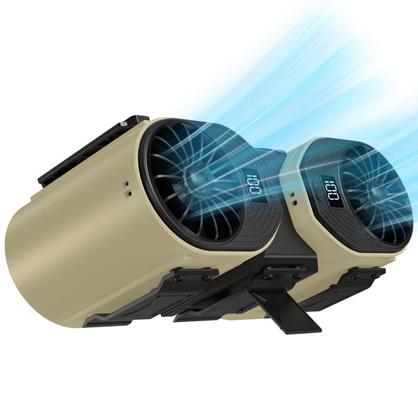 Brown Black Turbo Waist Fan With Digital Display And Dual Air Outlets Portable Fans