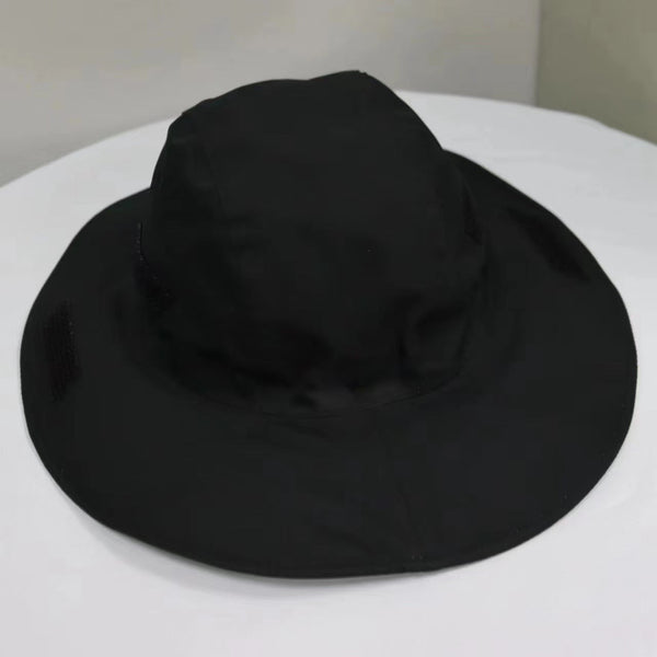 Black Autumn Winter Waterproof Sun Hat With Fleece Lining And Wide Brim Hats