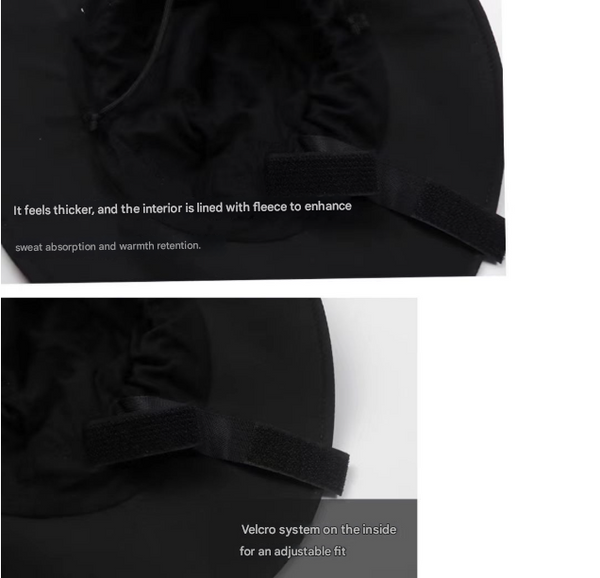Blue Autumn Winter Waterproof Sun Hat With Fleece Lining And Wide Brim Hats