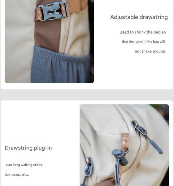 20L Lightweight Hiking Backpack For Camping Travel Commuting Pink White Daypacks