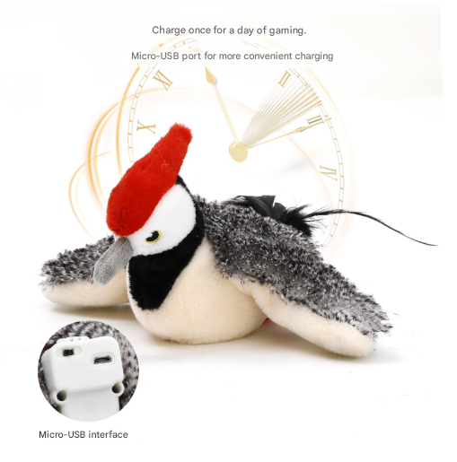 Penguins Electric Flapping Plush Cat Toy With Sound Realistic Self Play Pet Cat Toys