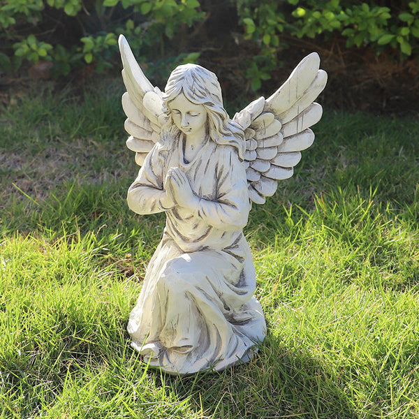 Nordic Style Resin Angel Garden Ornament Serene Religious Decor Ornaments & Statues