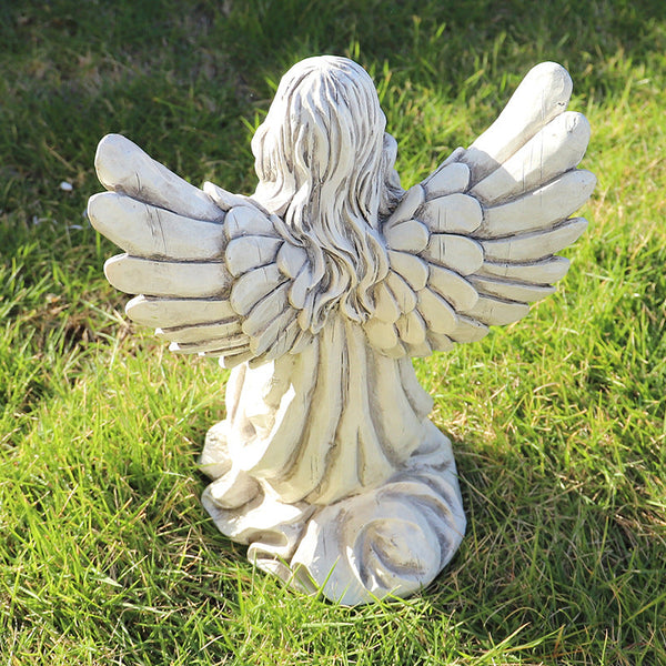 Nordic Style Resin Angel Garden Ornament Serene Religious Decor Ornaments & Statues