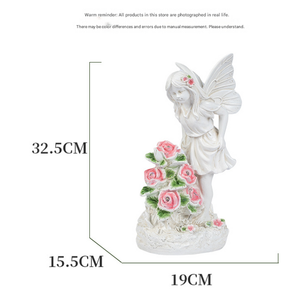 Solar Angel Fairy Garden Statue Elegant Outdoor Decor Ornaments & Statues
