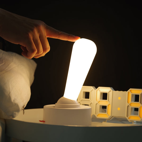 White Toggle Rechargeable Night Light Minimalist Bedside Ambiance Night Lights