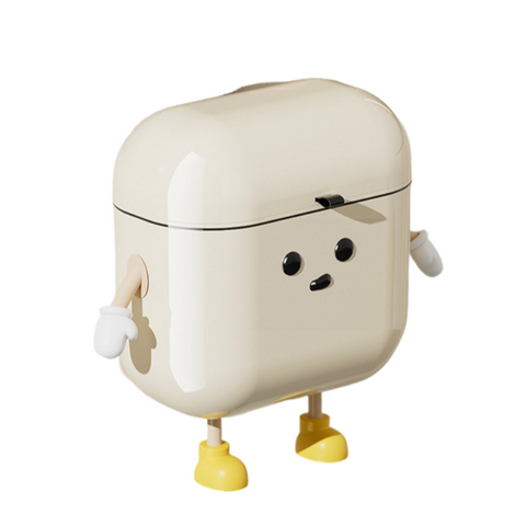 Elosung Cream White Wall Hanging Trash Can U Fun Style Small Size 26Cm X 20Cm With Handle 25.5Cm Rubbish Bins