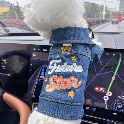 Xs Approximately 2Kg Future Star Denim Vest Jacket For Dogs Cats Spring Summer Autumn Wear Dog Clothing & Shoes