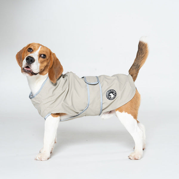 45# Grey Waterproof Reflective Dog Raincoat For Small To Large Dogs Dog Clothing & Shoes