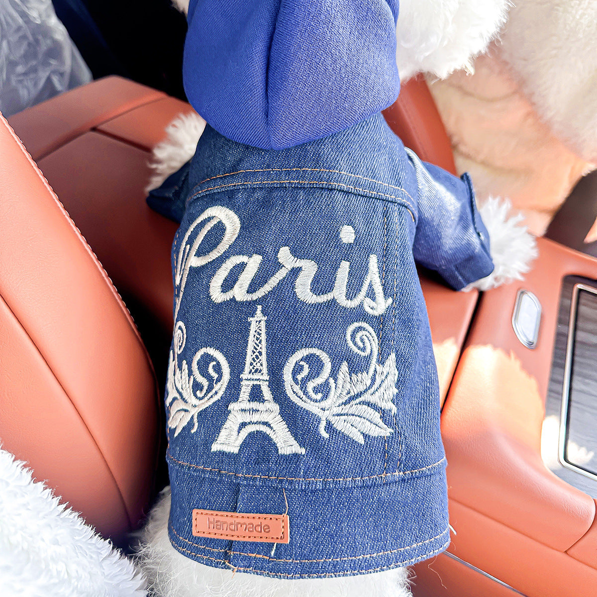 Paris Denim Vest Jacket For Dogs And Cats Size Approximately 5Kg Dog Clothing & Shoes