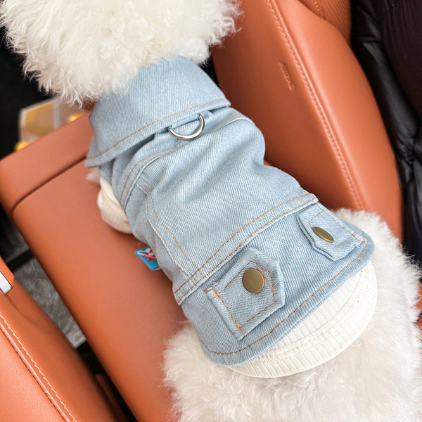 Denim Vest Jacket For Dogs Cats Lightweight Pet Clothing Spring Summer Autumn Dog Clothing & Shoes