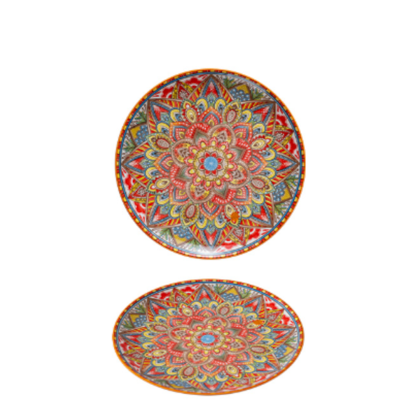 Orange Bos 10 Inch Bohemian Ceramic Shallow Plate Plates