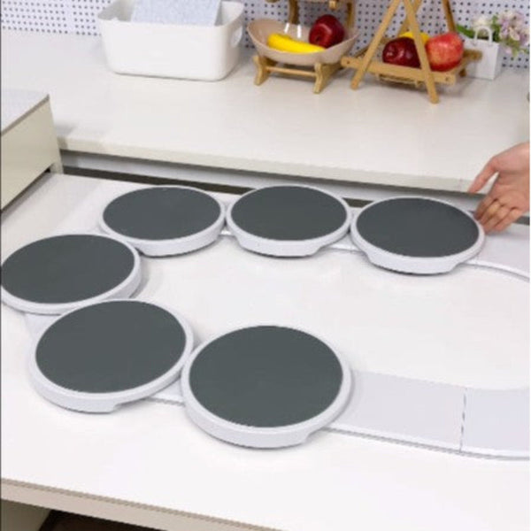 White 6 Discs Thelazy Susan Revolution Portable 22Cm Rotating Food Tray For Easy Sharing Other Kitchen Gadgets