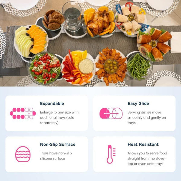 White 6 Discs Thelazy Susan Revolution Portable 22Cm Rotating Food Tray For Easy Sharing Other Kitchen Gadgets