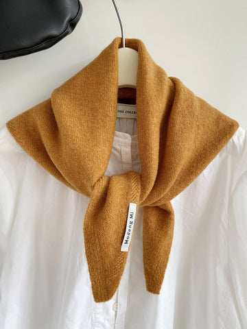 105 X 35Cm Orange Chic Wool Blend Knit Triangle Scarf Versatile Warm Fashion Accessory Scarves & Wraps