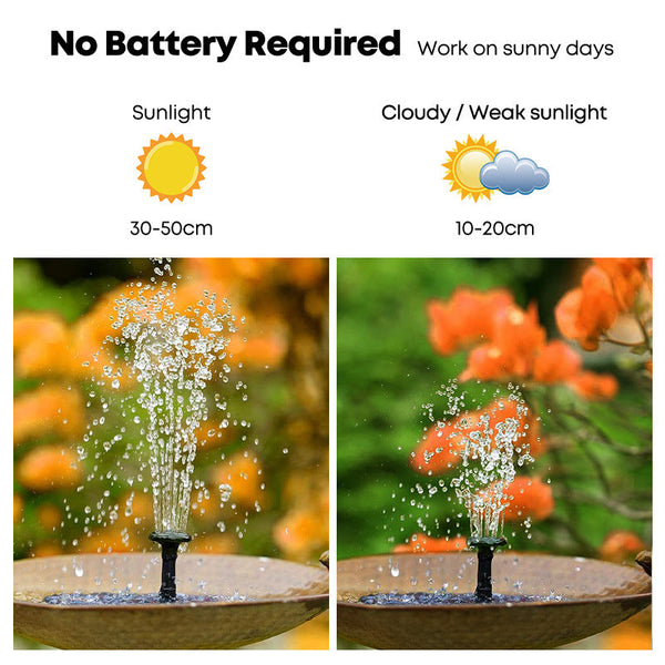 16Cm Solar Floating Fountain With Led Light For Bird Bath And Pond Fountains