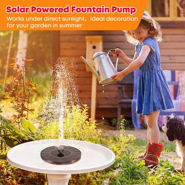 16Cm Solar Floating Fountain With Led Light For Bird Bath And Pond Fountains