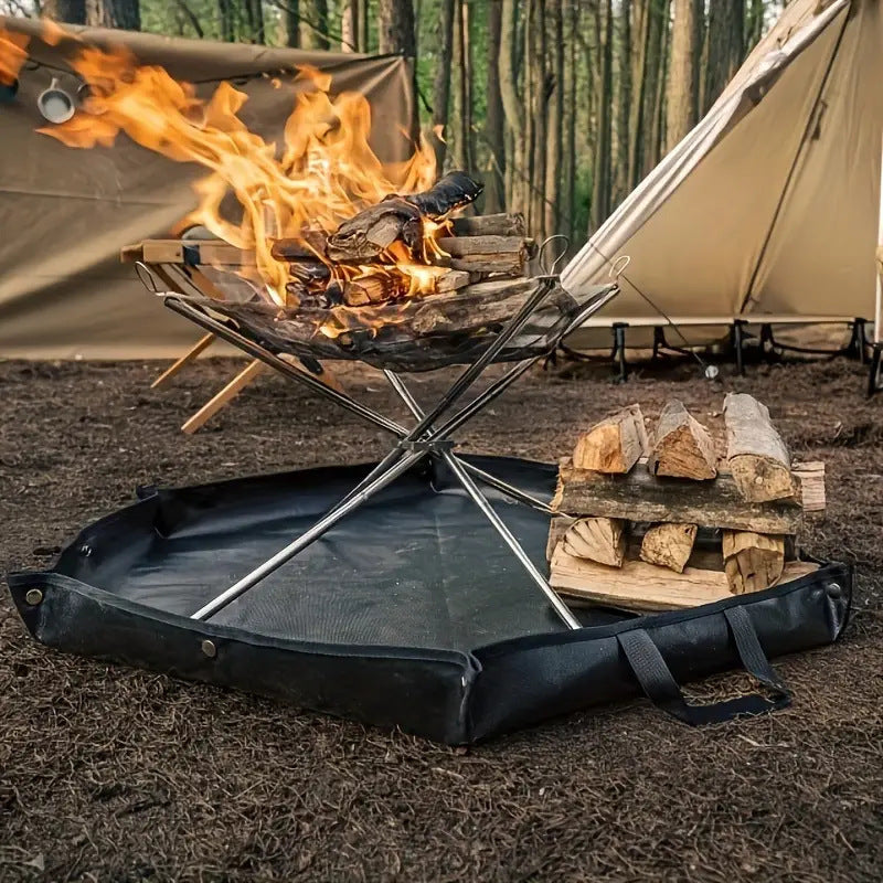 64Cm Hexagonal Double Sided Silicone Fireproof Mat For Bbq And Camping Portable Fans