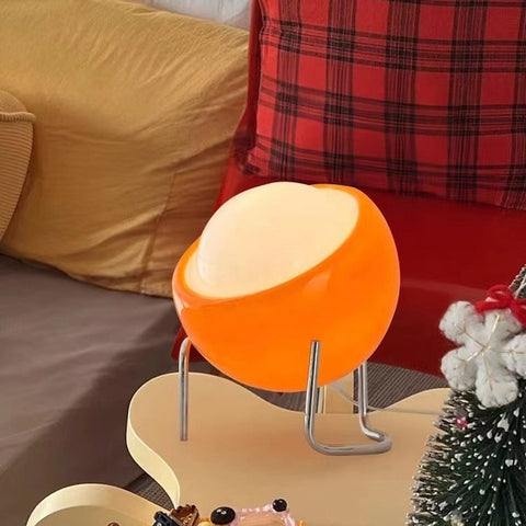25Cm Orange Creamy Style Table Lamp With 3 Color Dimming Usb Lamps