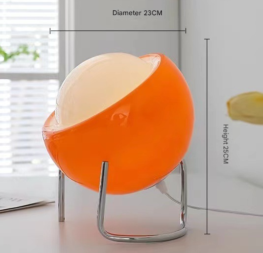 25Cm Orange Creamy Style Table Lamp With 3 Color Dimming Usb Lamps