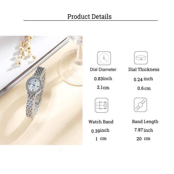 Elegant 5 Piece Women's Jewelry & Watch Set Crystal Accented Heart Design(Blue) Jewellery Sets