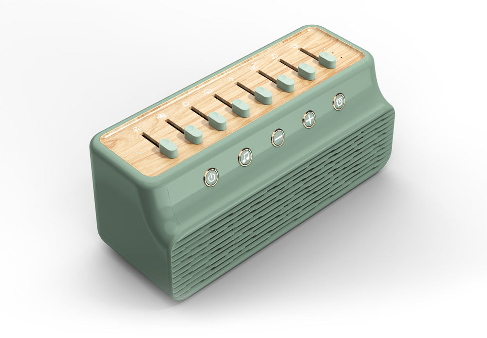 Retro White Noise Sound Machine & Bluetooth Speaker 8 Nature Sounds Smart Timer Green Audio Docks & Mini Speakers