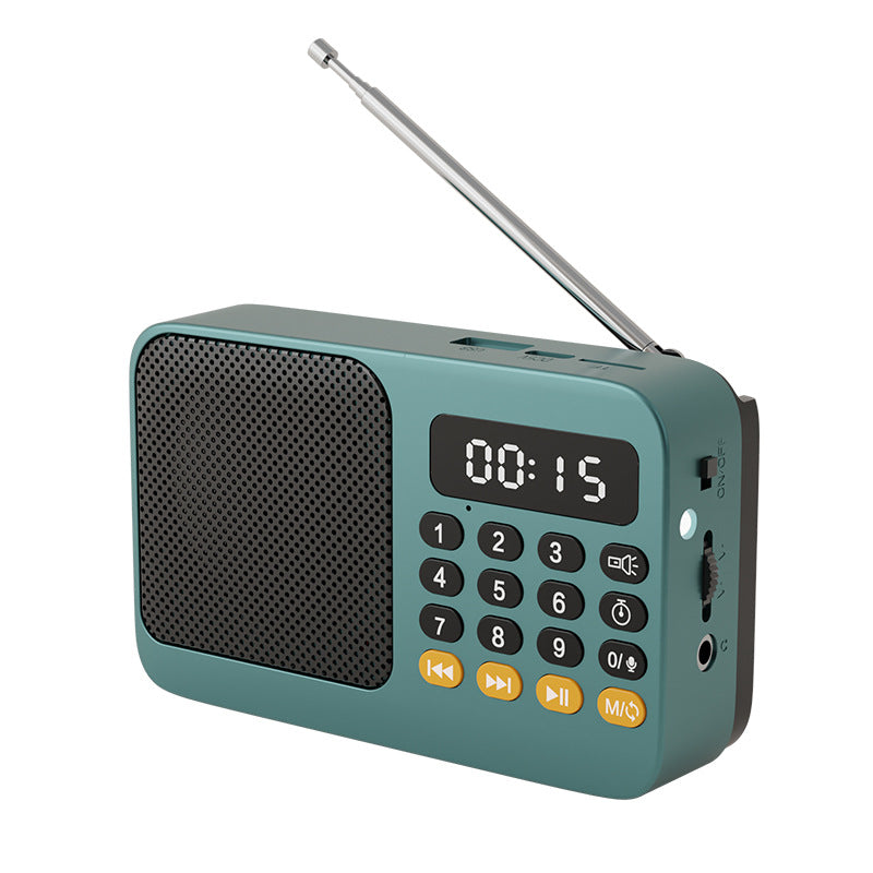 Digital Music Player Fm Radio 4 Playback Modes Led Flashlight Green Portable Am/Fm Radios