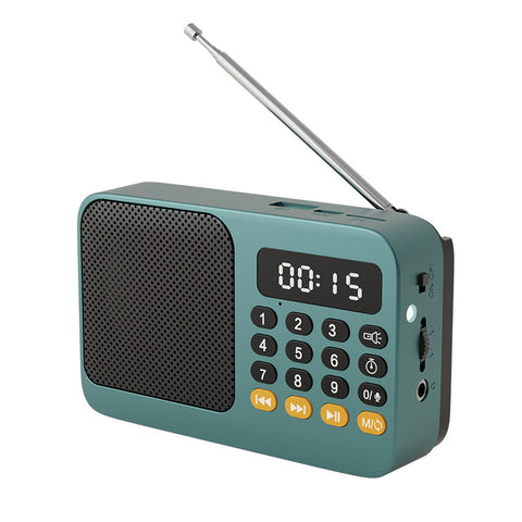 Digital Music Player Fm Radio 4 Playback Modes Led Flashlight Green Portable Am/Fm Radios