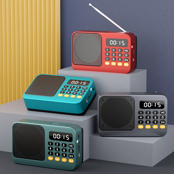 Digital Music Player Fm Radio 4 Playback Modes Led Flashlight Green Portable Am/Fm Radios