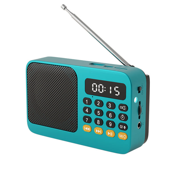 Digital Music Player Fm Radio 4 Playback Modes Led Flashlight Blue Portable Am/Fm Radios