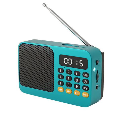 Digital Music Player Fm Radio 4 Playback Modes Led Flashlight Blue Portable Am/Fm Radios