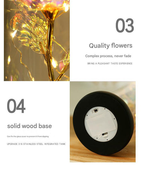 Enchanted Rose & Teddy Bear In Glass Dome With Led Lights Love You" Gift(Blue)" Other Home Décor