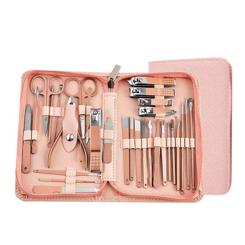 30 Piece Professional Manicure & Pedicure Set Stainless Steel Grooming Kit (Rose Gold) Manicure & Pedicure Tools & Kits