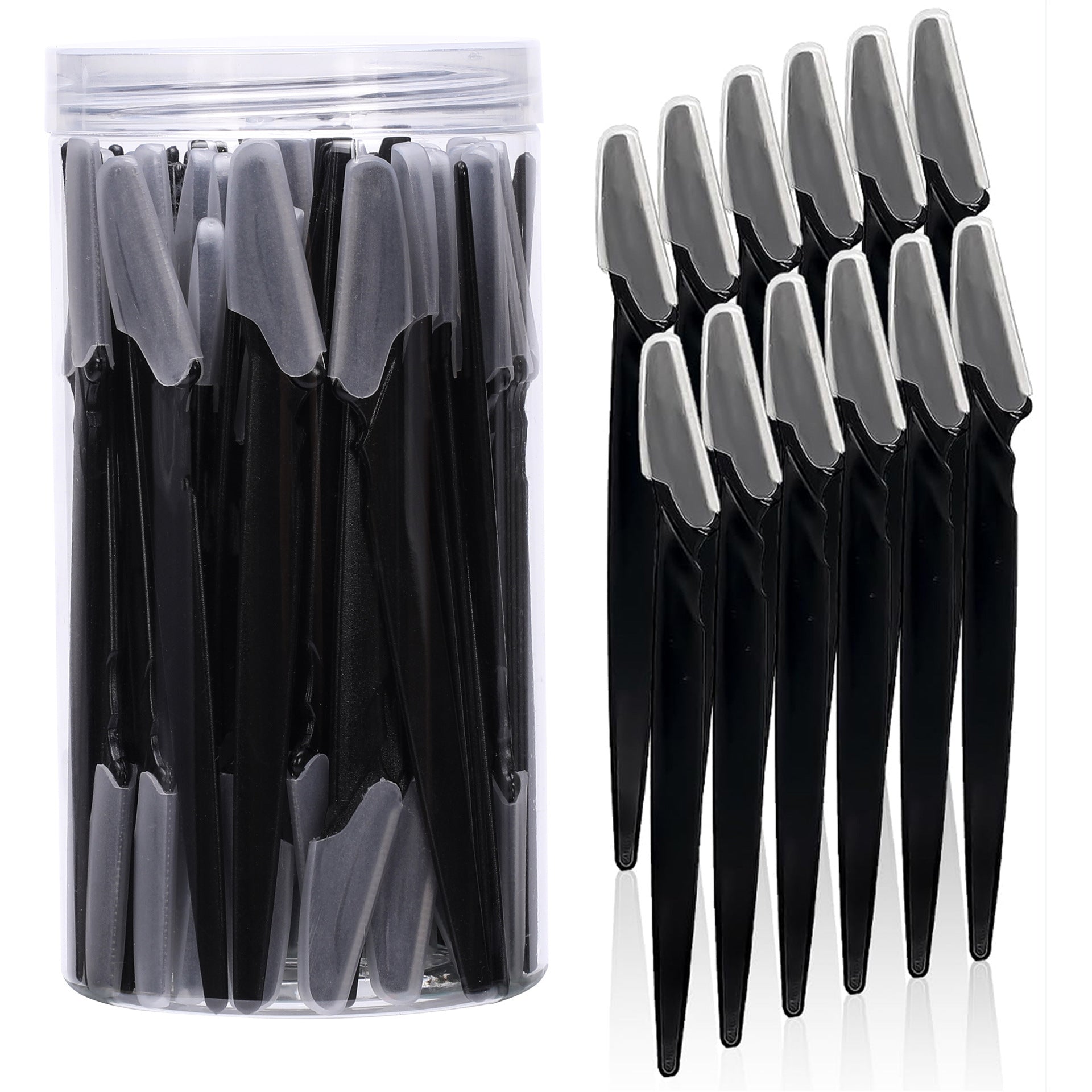 40 Piece Eyebrow Razor & Dermaplaning Tool Set(Black) Women's Razors