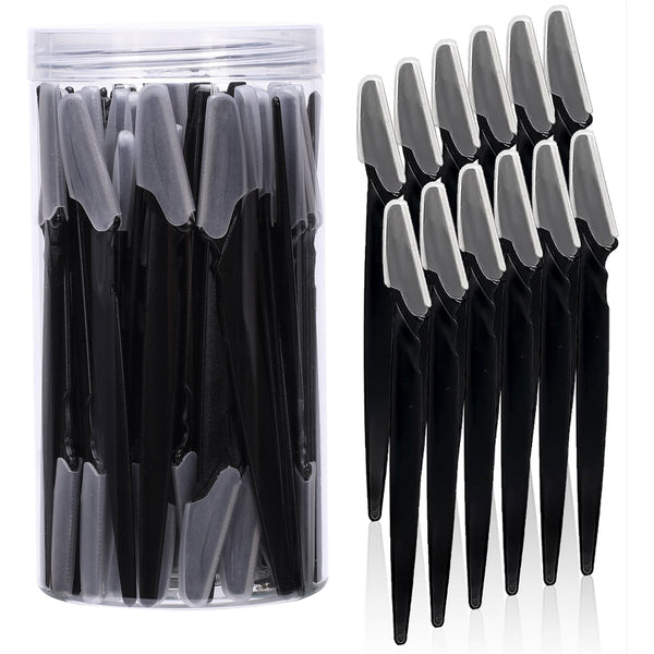 40 Piece Eyebrow Razor & Dermaplaning Tool Set(Black) Women's Razors
