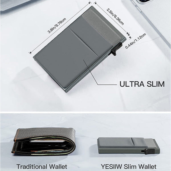 Ultra Slim Pop Up Card Holder Wallet With Rfid Blocking Black Wallets