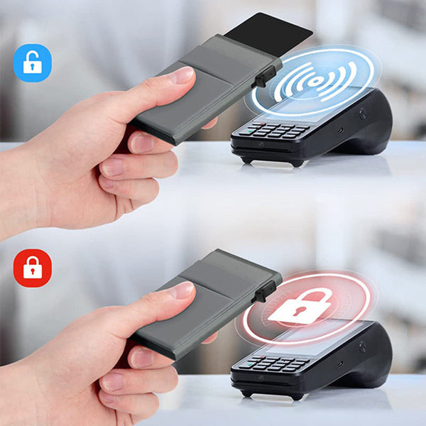 Ultra Slim Pop Up Card Holder Wallet With Rfid Blocking Red Wallets