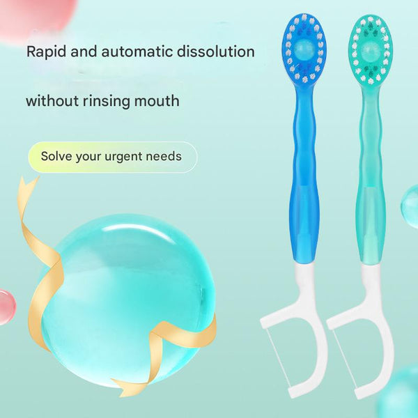 4 In 1 Disposable Travel Toothbrush With Flavor Burst Bead (Green Plum Tea Flavor) Toothbrushes