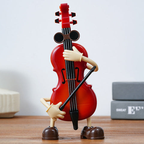 Dancing Musical Instrument Wind Up Guitar & Cello Toys With Moving Parts(Violin) Figurines