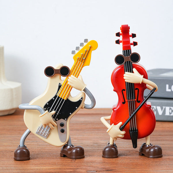 Dancing Musical Instrument Wind Up Guitar & Cello Toys With Moving Parts(Violin) Figurines