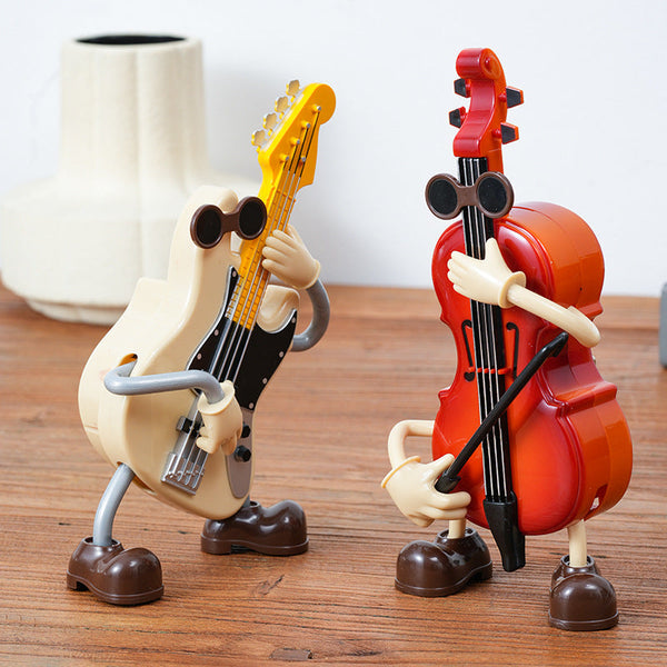 Dancing Musical Instrument Wind Up Guitar & Cello Toys With Moving Parts(Guitar) Figurines