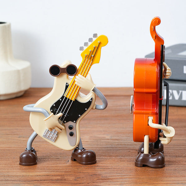 Dancing Musical Instrument Wind Up Guitar & Cello Toys With Moving Parts(Guitar) Figurines