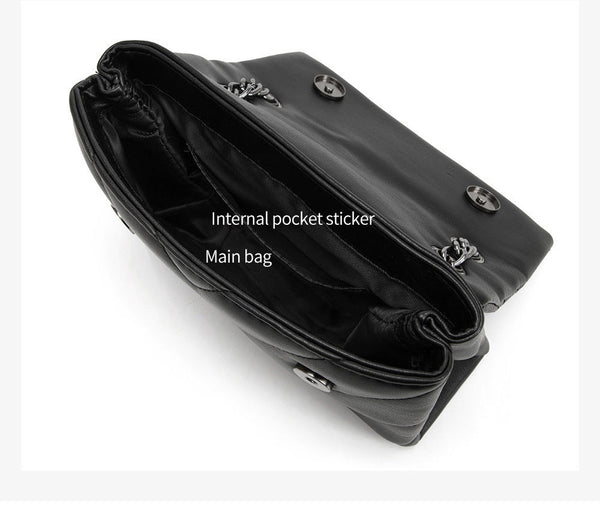 Elegant Quilted Leather Chain Bag With Bird Head Clasp(Pink) Women's Bags & Handbags